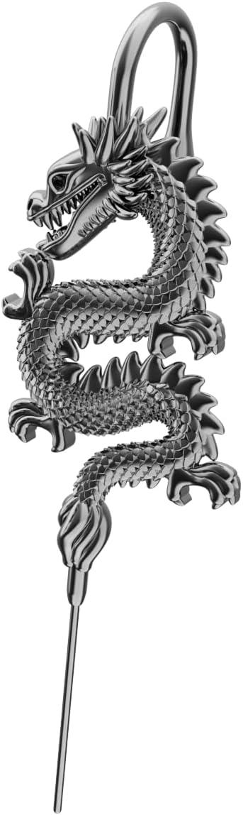 Tianlong Dragon Helix Hook Earrings – Adjustable, Hypoallergenic, Unisex Ear Cuff Style