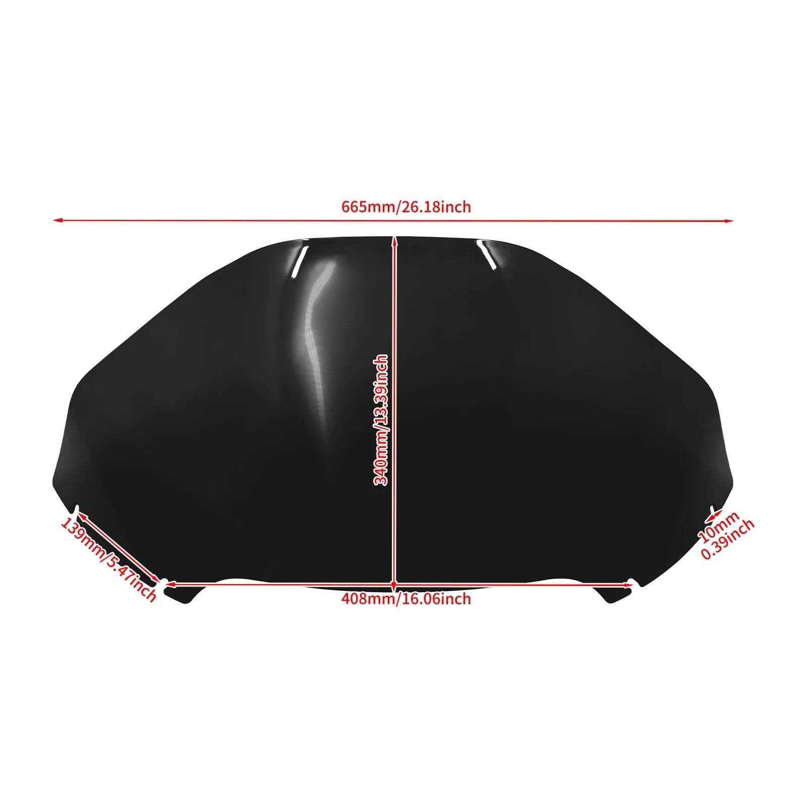 Deflektor motocykla,powietrzadeflektor Osłona owiewki motocyklowej 13'' pasująca do Harley Touring Road Glide Special Ultra CVO FLTRX FLTRK FLTRU 2015-2024(Windshield B)