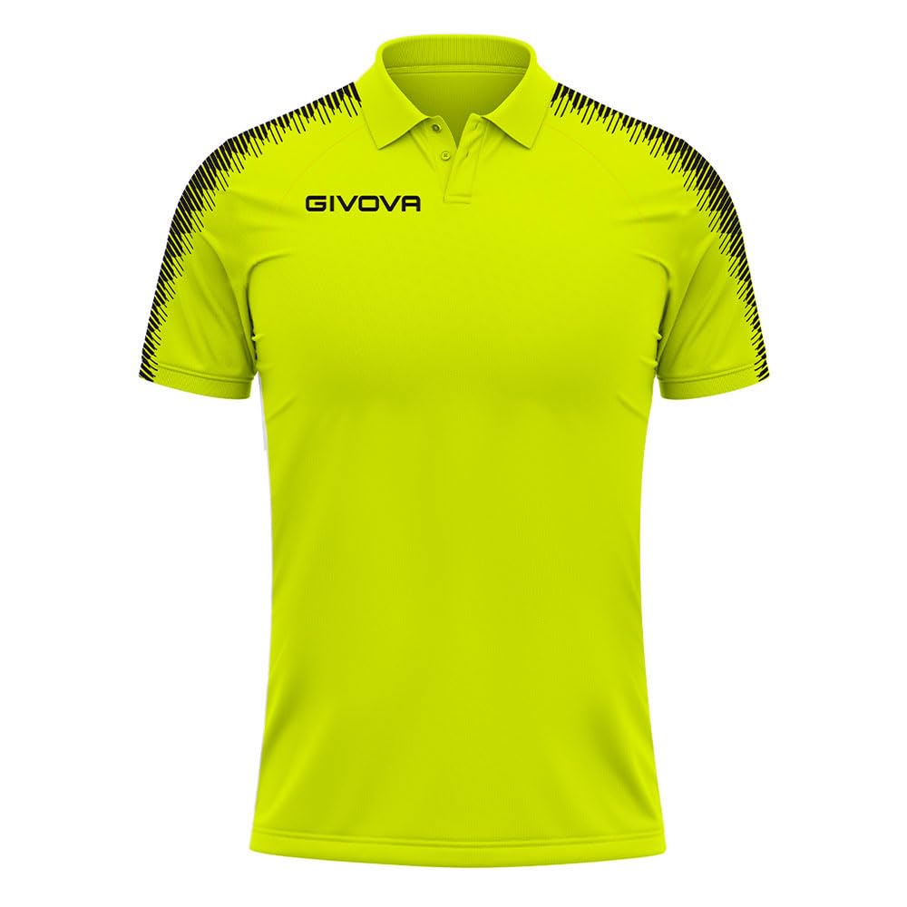 Givova Unisex Polo Club Sweatshirt, Jaune Fluo/Noir.,