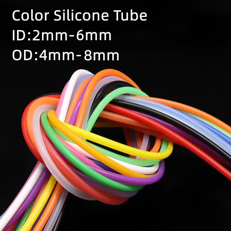 drain hose Color Silicone Tube Food Grade High and Low Temperature Resistant Drinking Water Pipe Hose 1 Meter water pump (Color : Navy blue, Size : ID2mmxOD4mm)