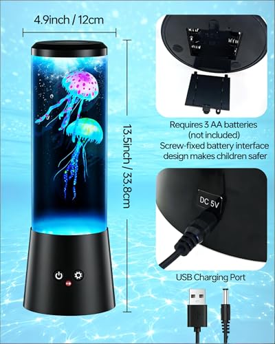 Image of Jellyfish Lamp,Large LED Jellyfish Table lamp,Remote Dimmable Control Multi-Color Mood Light,Best Holiday Gift of Adult and Kids,for Room Decoration and Set The Mood (Jellyfish lamp)