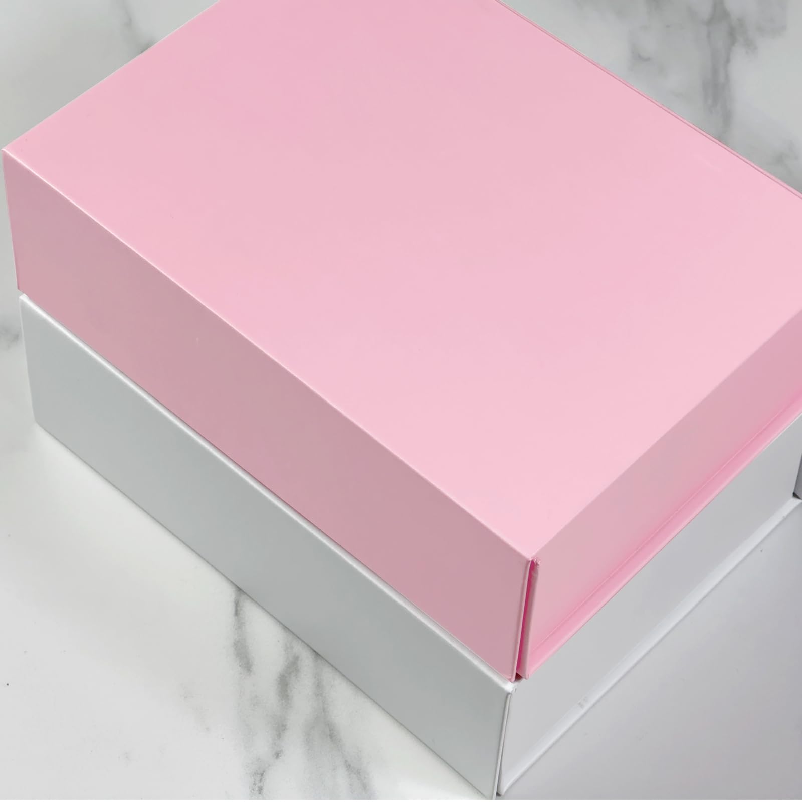 White Magnetic Gift Box 9x6.7x2.75 Inches, Rigid Collapsible Gift Boxes with Lids for Presents, Bridesmaid Proposal Box, Graduation, Wedding, Birthday Gift Packaging