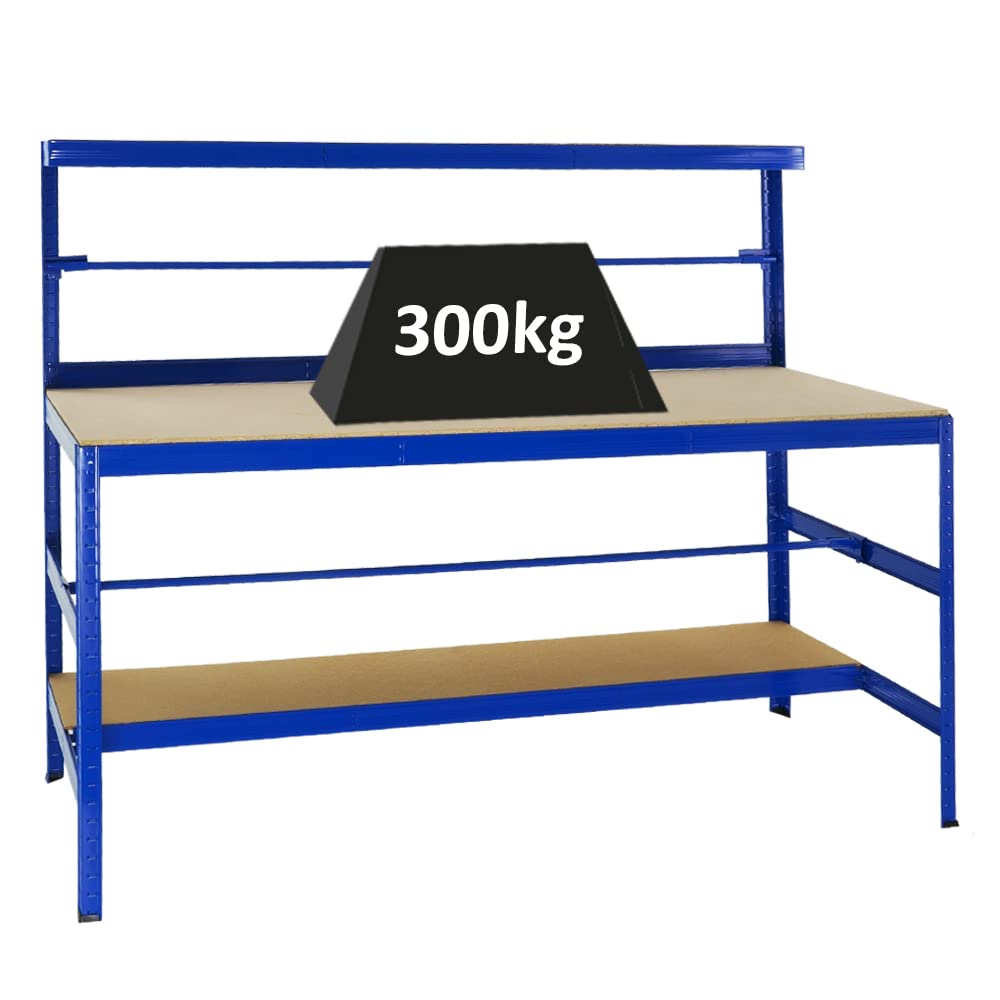 PROREGAL Tavolo da imballaggio Tiger | Portata 300 kg | AxLxP 150x180x75 cm | Blu
