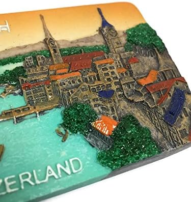 Miniatura 5 de WitnyStore Tiny Limmat River and Old Town in Zürich Suiza Europa Central Atracciones turísticas Resina Refrigerador Imán Viajero Recuerdo Regalo