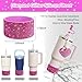 VirgoCCY 5PCS Stanley Cup Accessories Set 30&40 Oz, Includes 1 Diamond Glitter Silicone Boot, 1 Glitter Handle Strap, 1 Straw Covers,1 Straw Adapters Charm Blank with 1 Glitter Charms, Hot Pink