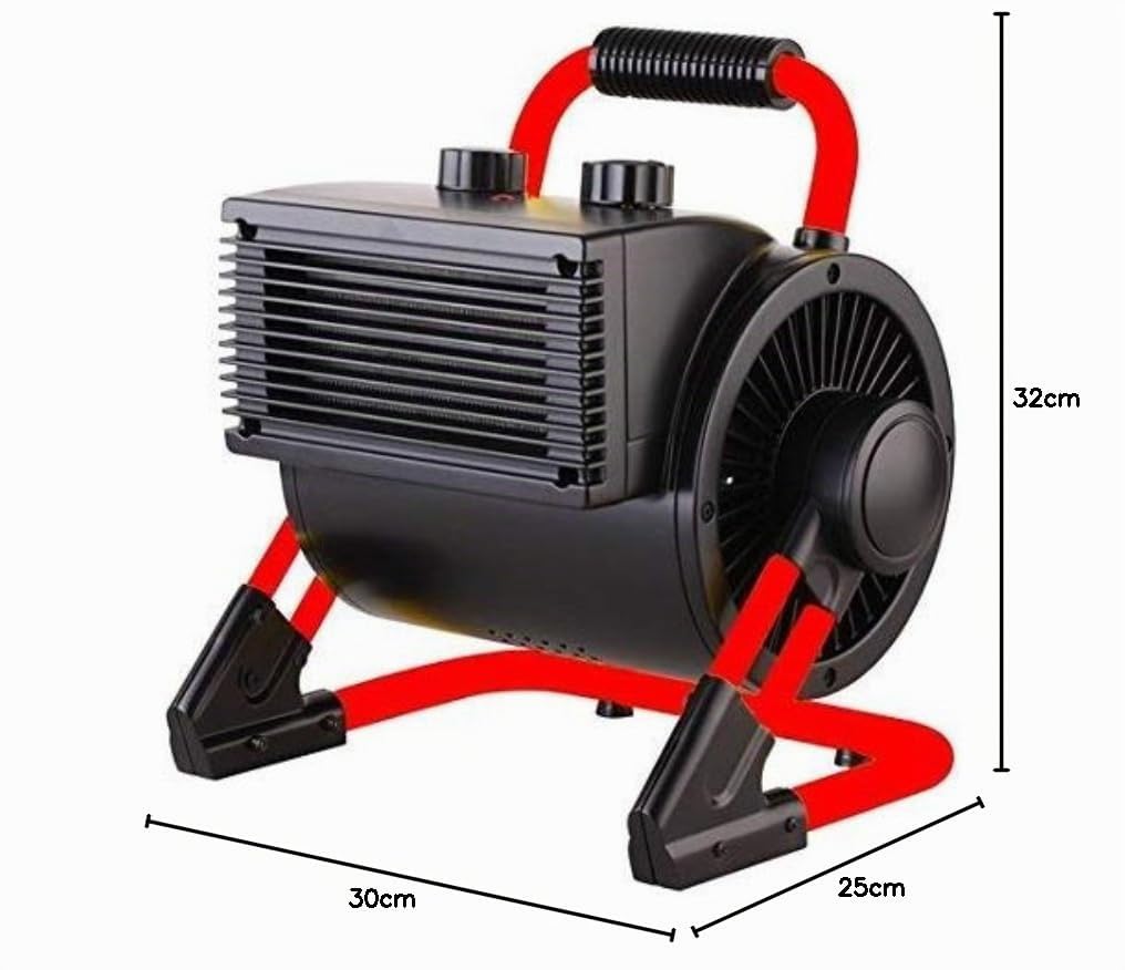 Aktobis Riscaldatore elettrico con ventilatore o monitor antigelo WDH-BGP02 dal design molto moderno, con ventilatore integrato e una potenza termica massima di 2.000 W (2 kW) !