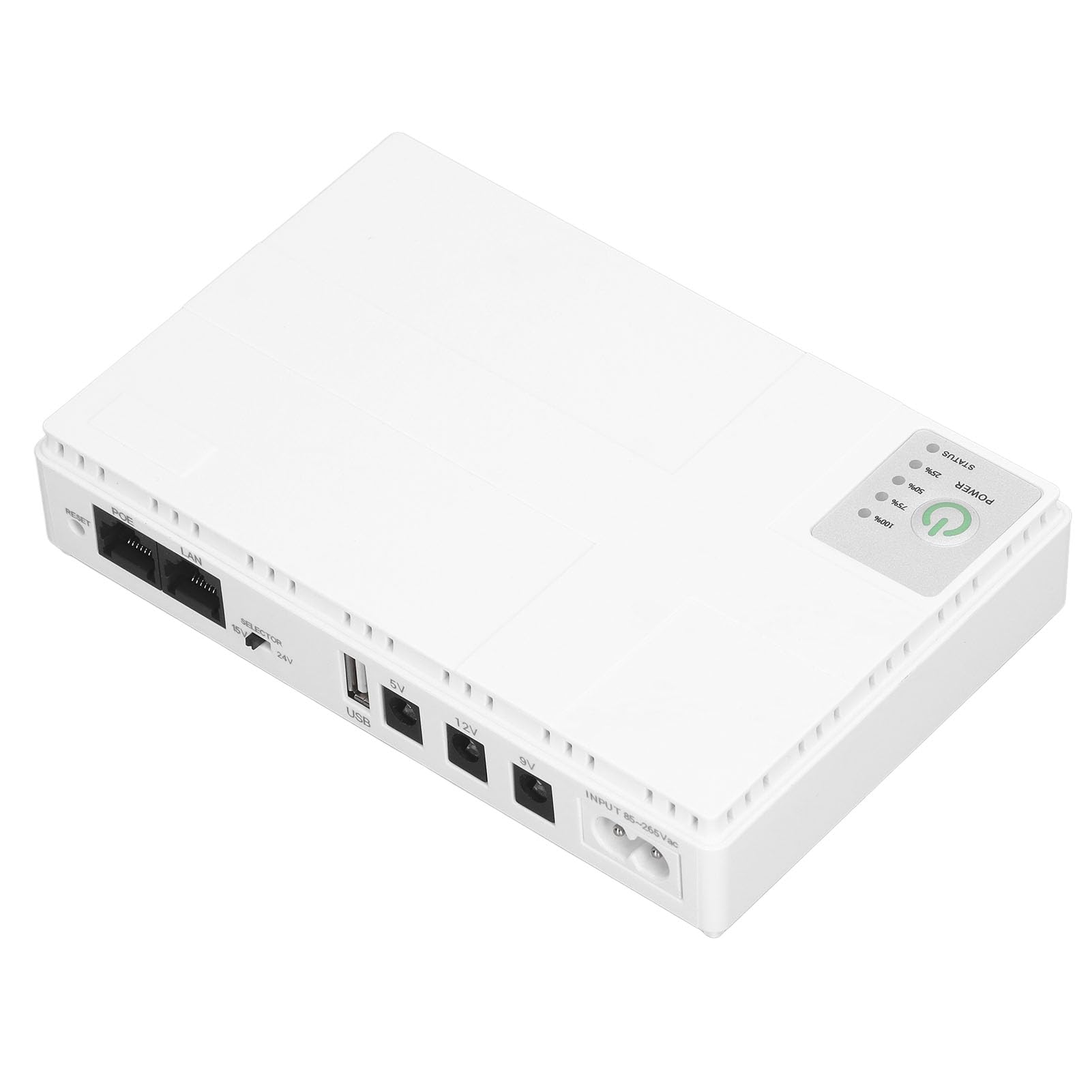 Generic Mini Dc backup kamera routera biały 85‑265V zasilacz awaryjny do awaryjnego zasilania wyjściowego, materiał ABS (wtyczka EU)