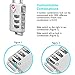Lumintrail TSA Approved Lock for Luggage or Suitcase, Easy-to-Read 3 Digit Personalized Combination, Metal Travel Suitcase Luggage Lock, Silver, with a 4-FT Braided Steel Cable (1 Pack)