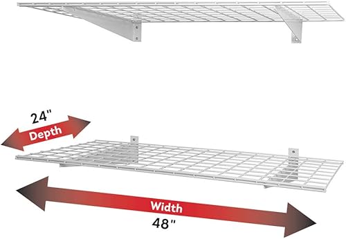 Miniatura 2 de Hyloft 00630 - Estantería de pared para garaje, 48 x 24 pulgadas, color blanco (paquete de 2)