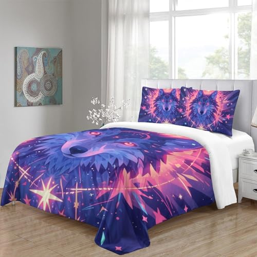 Linge de lit loup 3D microfibre de qualité supérieure King size - 5