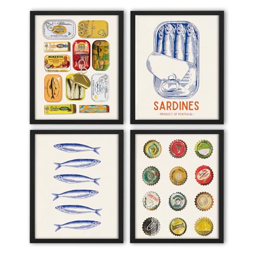 NaZaUK Sardine Decor Fish Coastal Beach Vintage...
