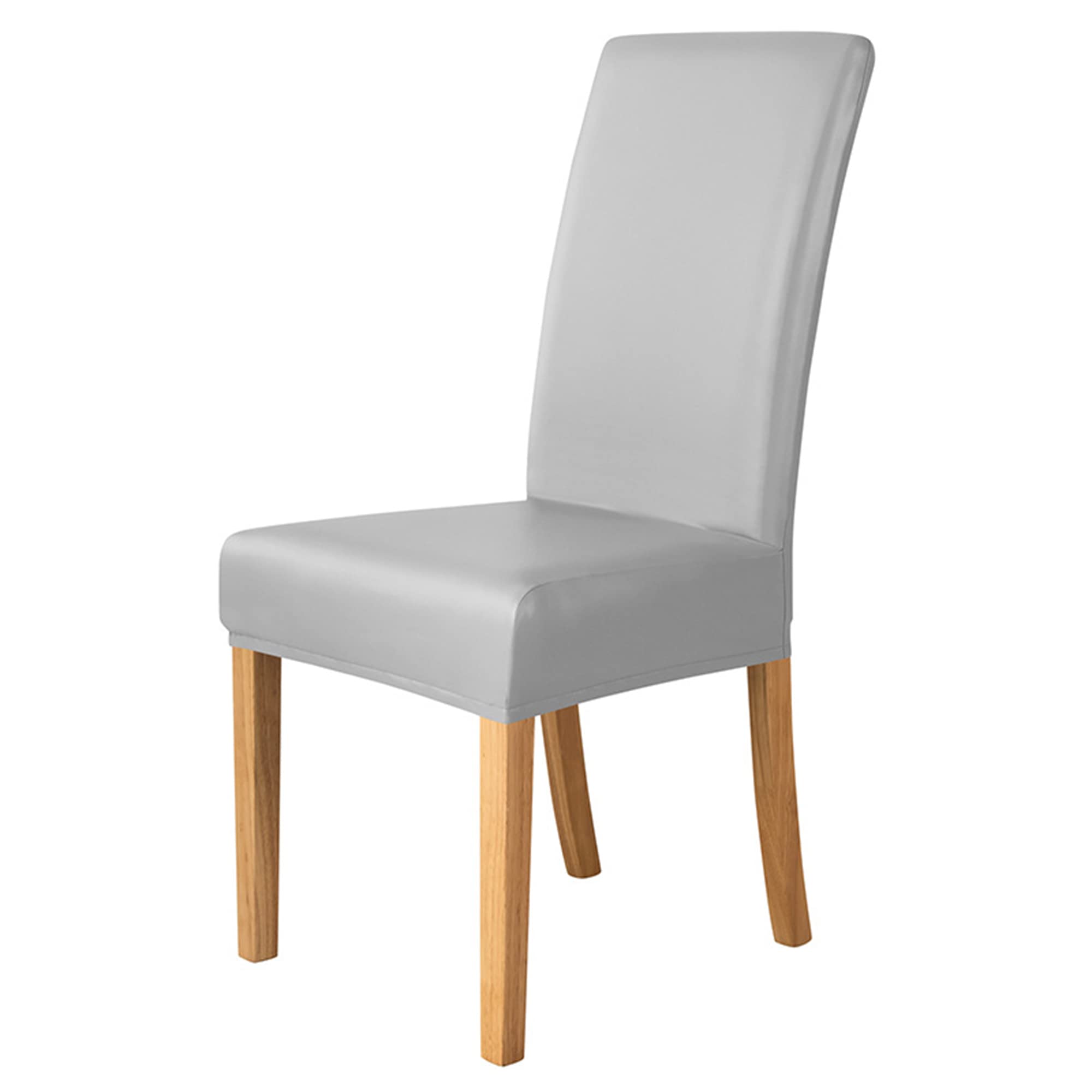 Set di 4 coprisedie in pelle sintetica elasticizzata, protezione impermeabile e oleorepellente, universali, per sala da pranzo, cucina, hotel, banchetti, grigio chiaro