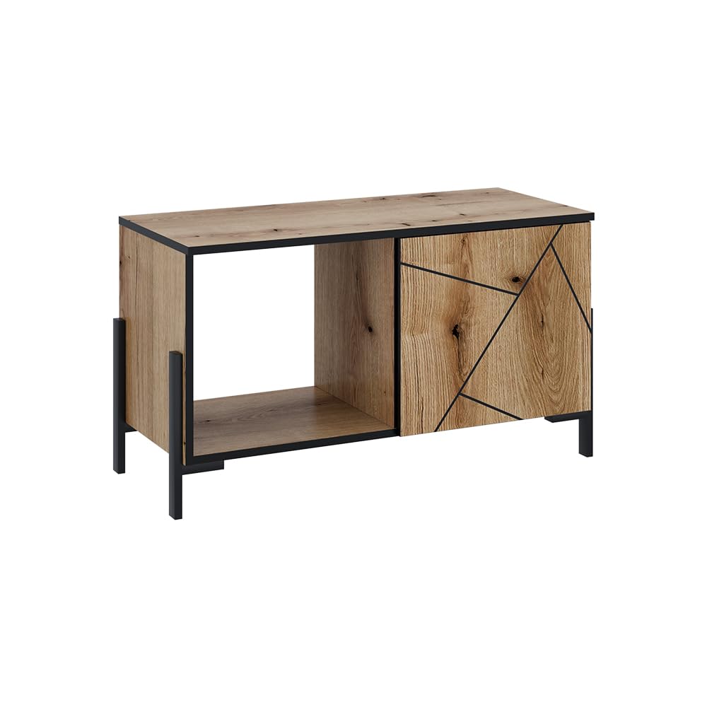 Vicco Tavolino da salotto Hatto, Rovere, 90 x 39.7 cm con 1 porta, adatto per riporre e conservare in camera da letto