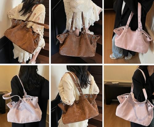 Simple Small Hole PU Leather Shoulder Bag Winter Retro Underarm Bags Leisure Commute Trip Tote Bag for Women 20252