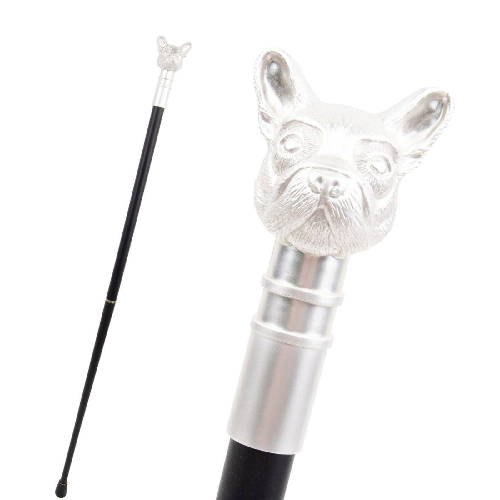 Bastón con Cabeza de Perro Blanco, Bastón de Lujo para Hombre y Mujer, Antideslizante Extraíble Cospaly Vintage Party 92 Cm