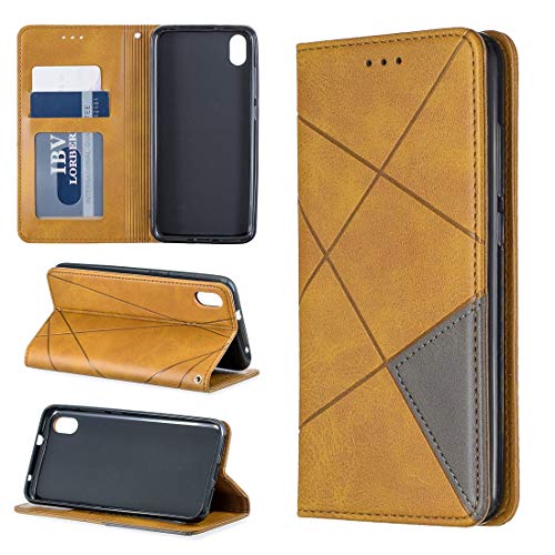 Étui en cuir pour Xiaomi Redmi 7A avec rabat magnétique et losanges