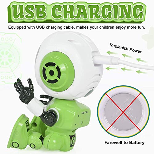 brinquedo para crianças, recarregáveis, robôs falantes para crianças, kit robô metal com olhos LED s