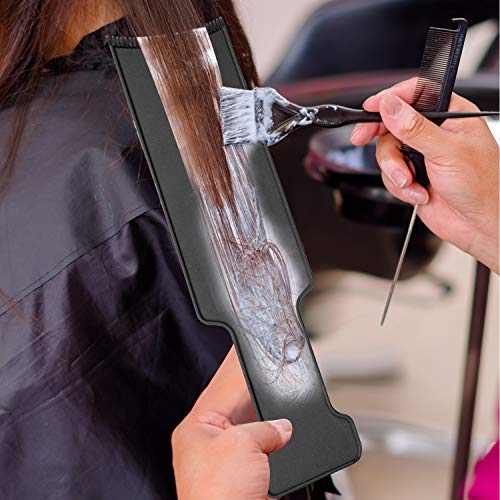 Mudder 4 Pcs Balayage Highlighting Board and Brush Kit 1 Hair Dye Brush and 3 Balayage Highlighting Board with Teeth Black Hair Dye Comb for Women Hairstylist Accessories - Thumbnail 2