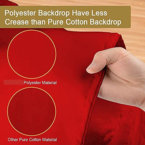 Image of HomeArt 4x8 Feet Red Backdrop for Decoration, Photography, Chroma Key Virtual Red Background Sheet for Photography Zoom Meeting, Cloth Curtain for Video Studio Streaming Gaming Photoshoot