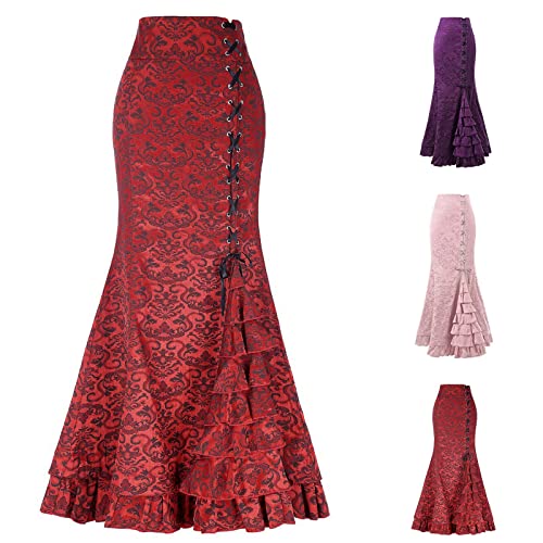 Jupe été volants bodycon robe maxi au design queue de poisson