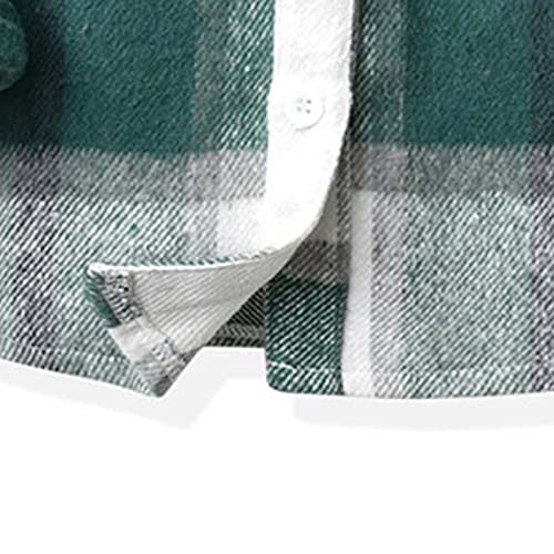 Flannel Shirt Jacket for Kids Boys Girls Toddlers Lapel Button Down Shacket Warm Plaid Coat with Pockets4