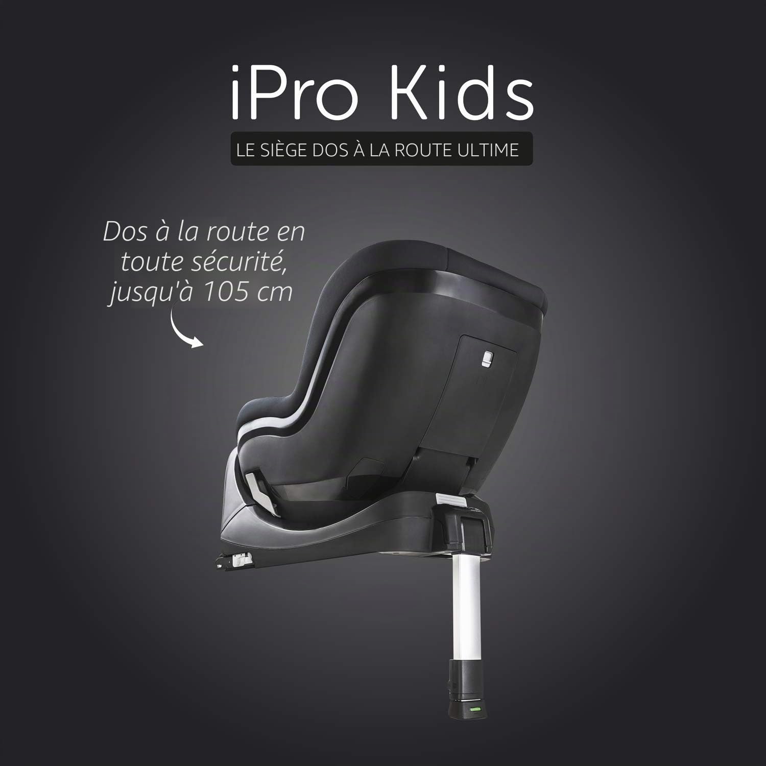 hauck Siège Auto i-Size iPro Kids, Rotatif et Évolutif, de la Naissance jusqu'à 105 cm (0 - 18 kg), ECE R129, Repose-Tête Réglable, Compatible avec Base ISOFIX (non Incluse), Gris