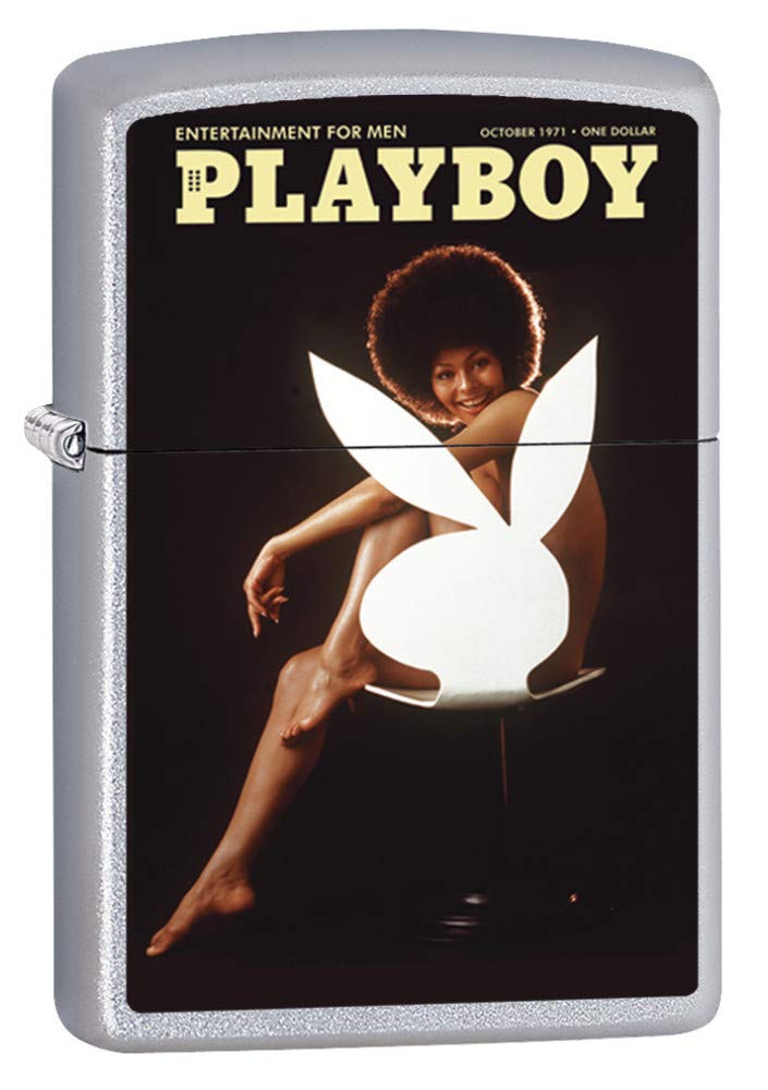 Zippo Playboy Cover October 1971 Pocket Lighter Satin Chrome One Size 205-CI012035