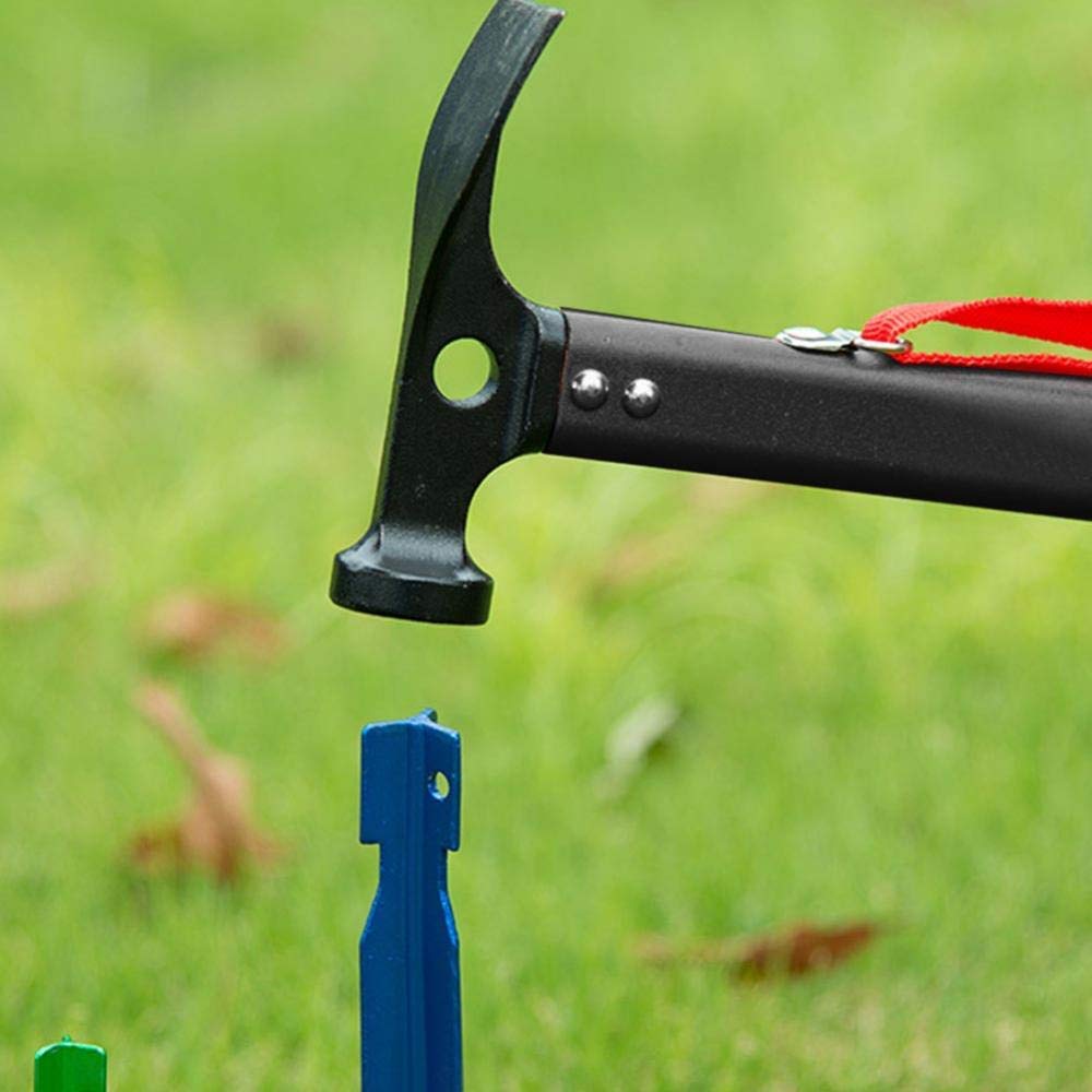 Alomejor Dissolvant de Cheville de Marteau d'alliage d'aluminium de Marteau de Camping avec la Courroie pour