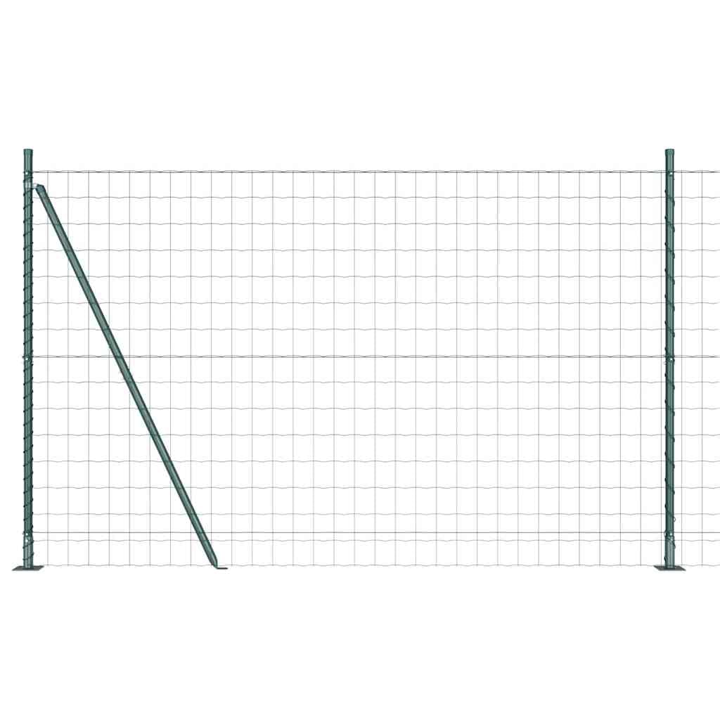 Green Steel and PVC Fence Panel with Posts 1.2 x 25 m Outdoor Garden Boundary Kit Weather Resistant Modern Privacy Barrier for Terrace and Pet Enclosure Easy Assembly