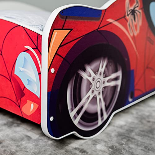 Autobett 140x70 Spielbett Kinderbett mit Lattenrost 70 x 140 Bett Kinder Rennfahrer Spider