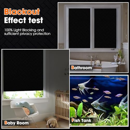 Image of Blackout Window Film, Sun Light Blocking Frosted Privacy Window Cling for Glass, Darkening Window Tint for Day Sleep, UV Blocking Static Cling Window Cover (24 X 48 Inch, Brick Blackout)
