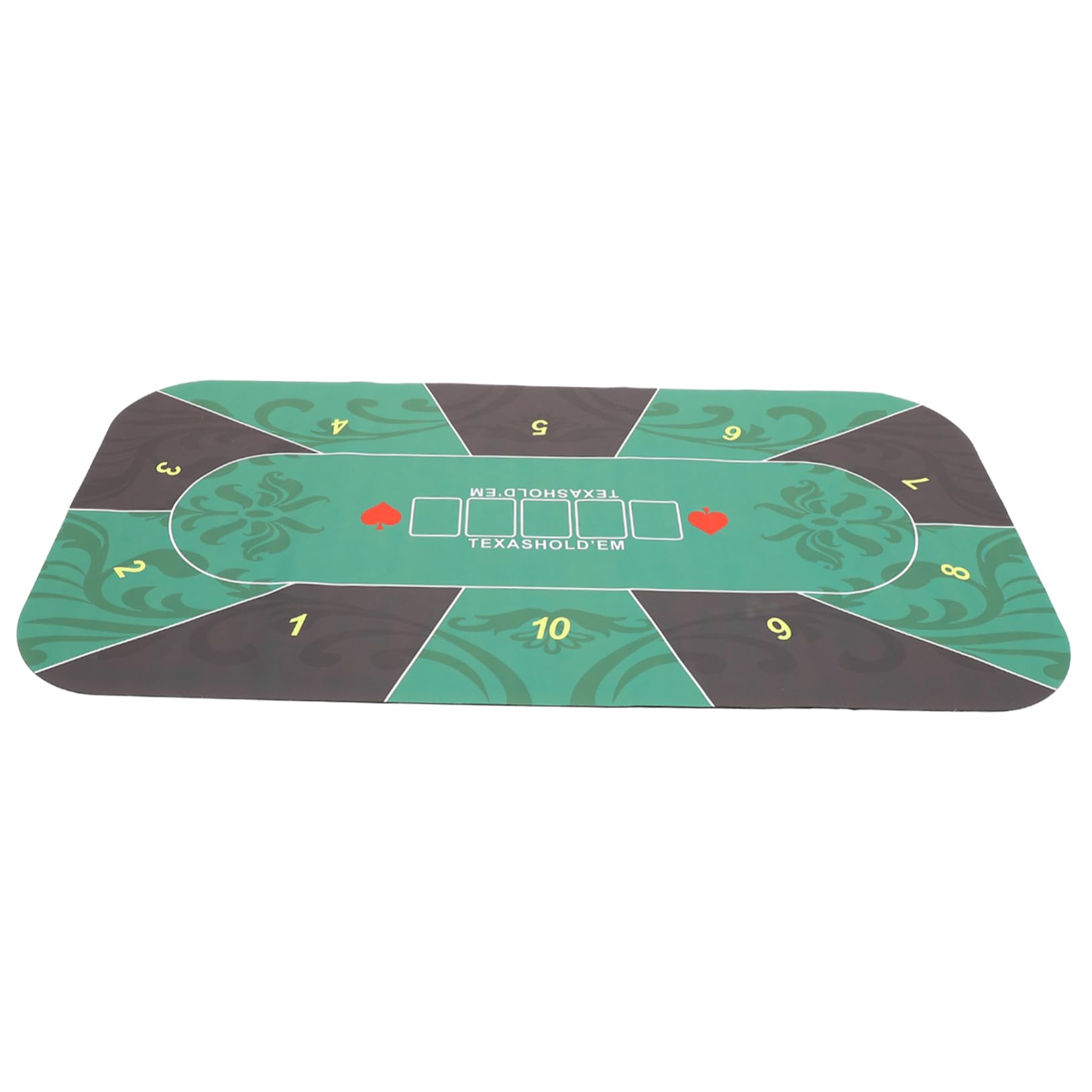 rutschfeste Pokermatte aus Gummi für 10 Spieler, Grün