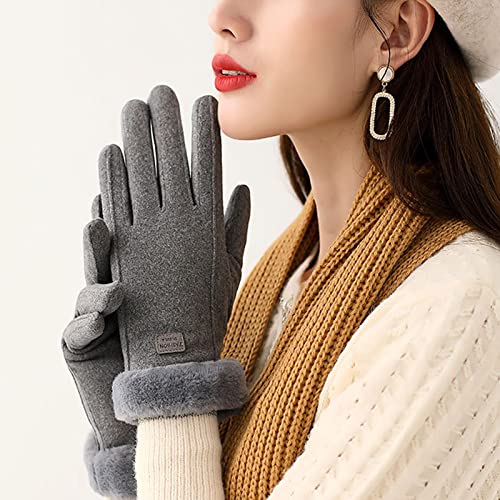 Barakara Luvas femininas com tela sensível ao toque, luvas térmicas de inverno para meninas, luvas à