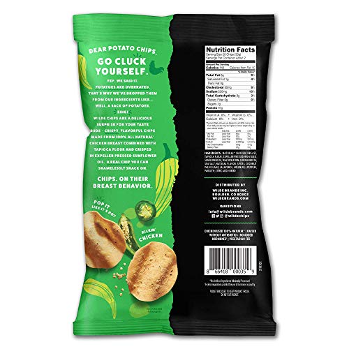 Jalapeno Chicken Chips by Wilde Chips, Made with Real Chicken, 2.25oz Bag (3 Count) - Thumbnail 2