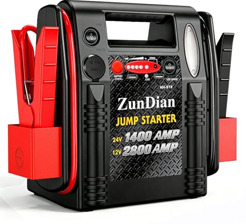 ZunDian 2800/1400A 12V/24V Jump Starter with USB/DC