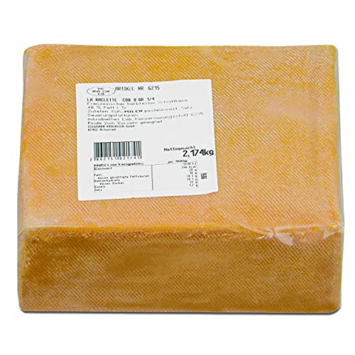 Hymor Queso raclette 1/4 – 3 x aprox. 2 kg – queso semisólido francés en pan – madurado al menos 8 semanas – clásico para raclette – como cobertura para verduras, patatas, carne, pescado...