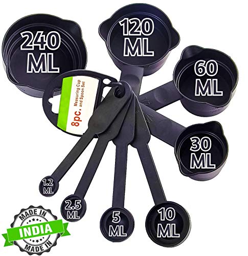 PUK 8 Pcs Measuring Cup and Spoon Set Multi Purpose Kitchen Tool, Measuring Cups for Kitchen, Measuring Cups for Baking Cake, Cake Baking Accessories, Measuring Spoons and Cups Set