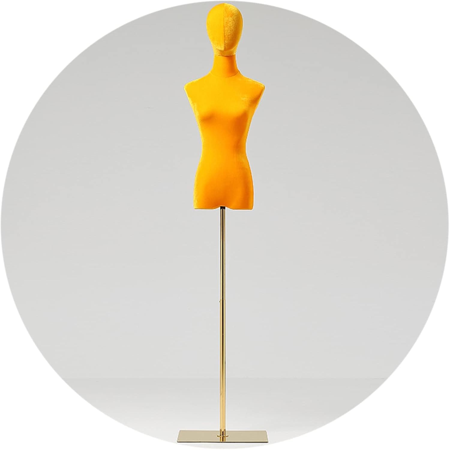 ITOSUI Adjustable Yellow Female Mannequin Torso, Armless Dress Form with Metal Stand for Clothing Store Display, Size M - Ideal for Retail Showcases & Fashion Displays