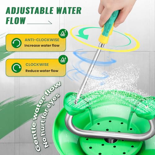 Image of Huanyu Emergency Eye Wash Station Floor Mount Adjustable Water Flow Stand Up Eye Wash Station Eyewash Stations Stainless Steel Eye Wash Units Factory (1202 Green)