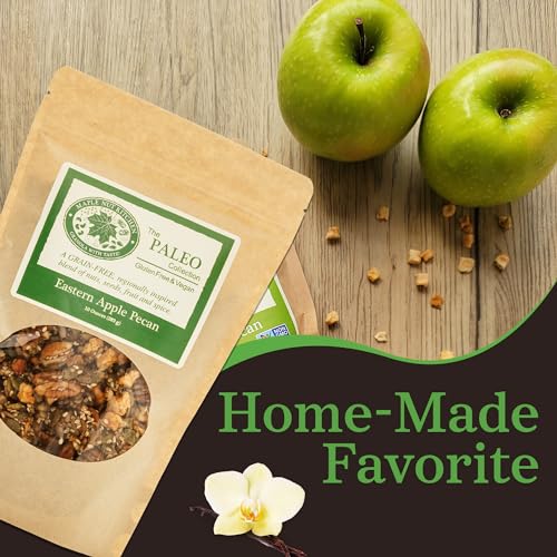 Image of Maple Nut Kitchen Eastern Apple Pecan Paleo Granola 10 oz - Grain Free, Vegan, Gluten Free, No Sugar Added, Low Carb Granola with Pecans, Pumpkin Seeds & Dried Apples - Clean, Oat Free, Healthy Cereal