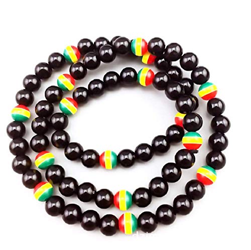 Yuren Jamaican Rasta Bracelet And Necklace Tricolor Bracelet Men Women Fashion Jewelry - Image 4