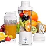 Personal Blender Wireless 24oz Cordless Mini 360 Watt Portable Blender-for Smoothies Freshly Squeezed Juices 6000mAh Self Cleaning and BPA Free Portable Juicer with 6 Sharp Blade Pearl White