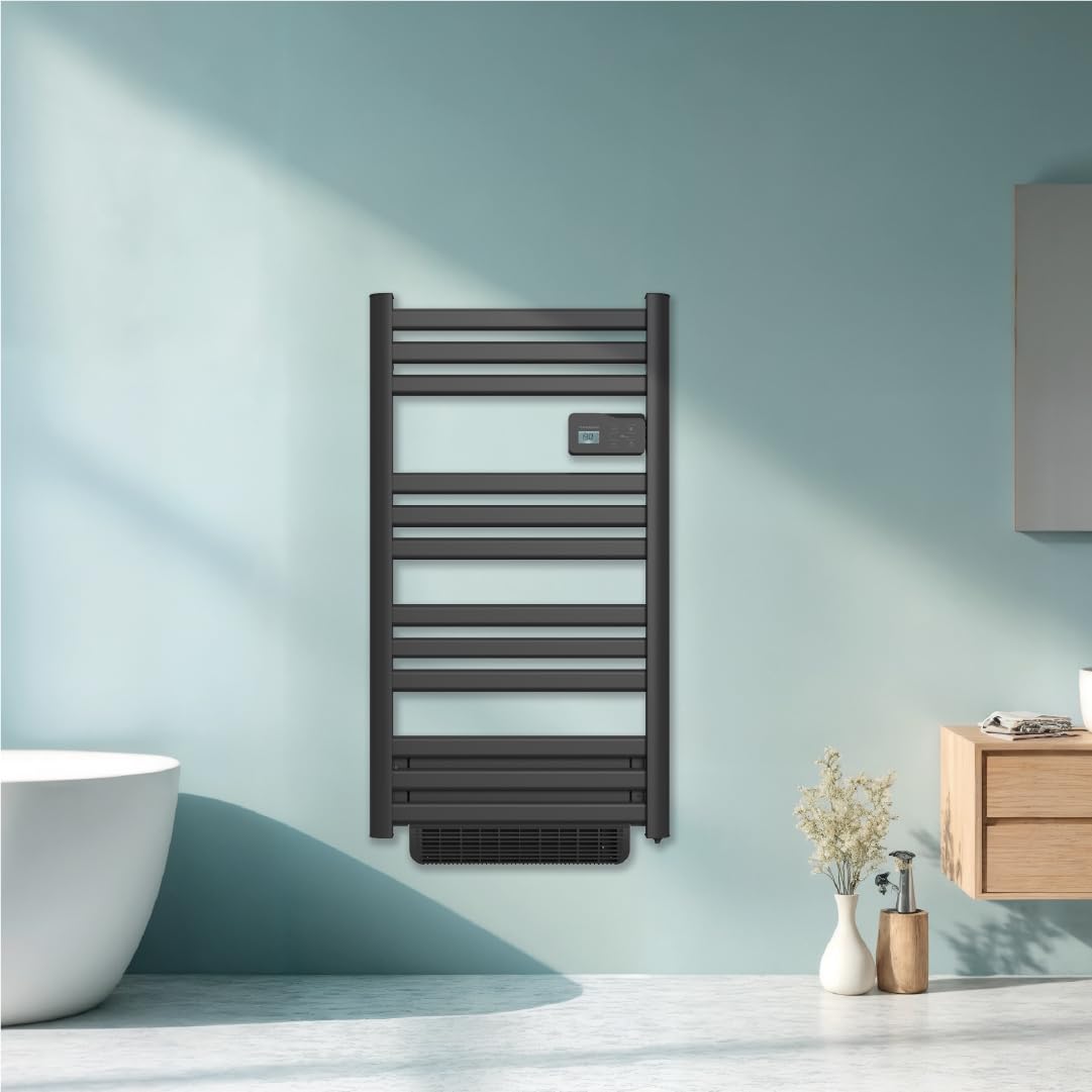 THOMSON- Sèche-serviette électrique sans fluide connecté WiFi avec soufflerie 500 + 1000W Thomson COSMO noir