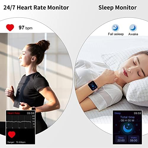 Smart Watch for Men Women, 1.69"Touch Fitness Watch with Heart Rate Sleep Monitor, Fitness Tracker 25 Sports Modes Step Counter Watch IP68 Waterproof Activity Trackers Smartwatch for Android iOS, Pink