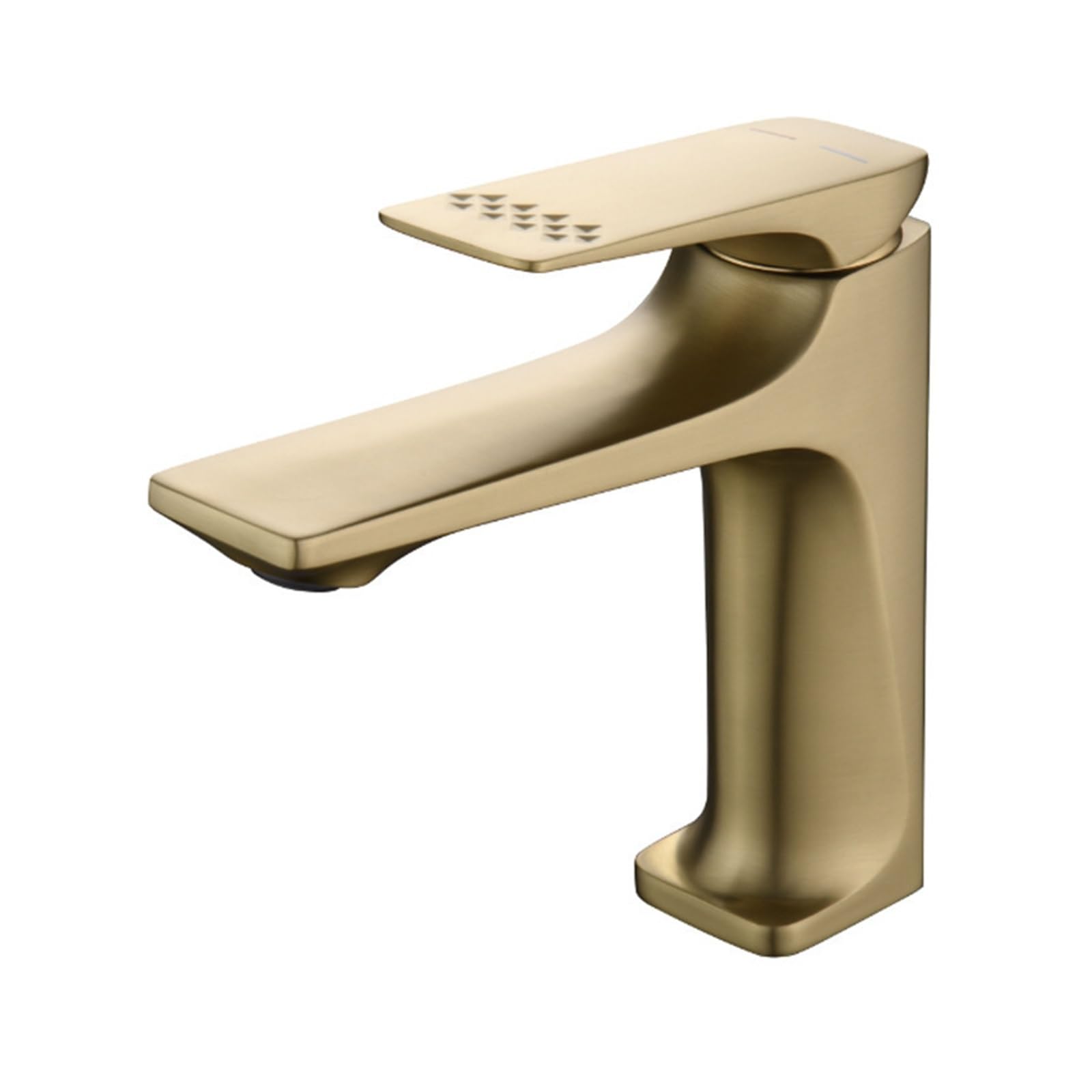 Robinet de lavabo tout en cuivre brushed gold pour eau chaude et froide