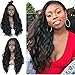 Vanessa Queen Body Wave Wig With Bangs 180 Density Long Wave Synthetic Lace Front Wig For Black Women 24Inch