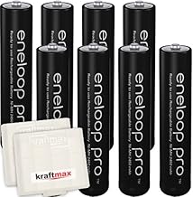 8er Pack Panasonic Eneloop PRO XX AAA/Micro Akkus - Neueste Generation - 950 mAh Hochleistungs Akku Batterien in Kraftmax Akkubox V5