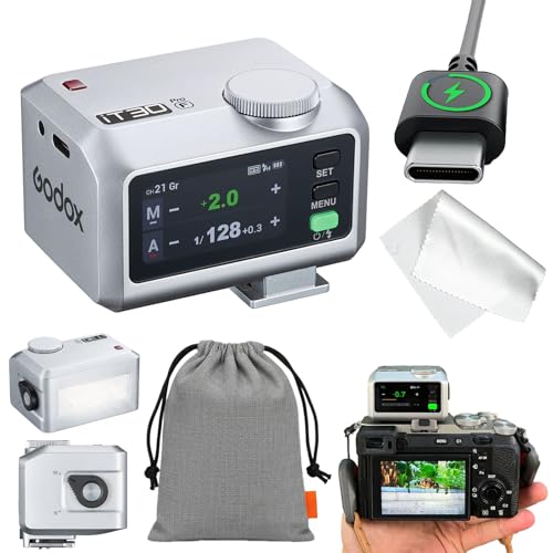 Godox iT30pro F TTL Mini Flash - GODOX iT30 Pro F for Fuji - GoDOx IT30 Pro for Fujifilm GodOX TTL Flash, Wireless Master & Receiver, HSS 1/8000 Second, 2.4G Wireless, GodOX Flash (Sliver)