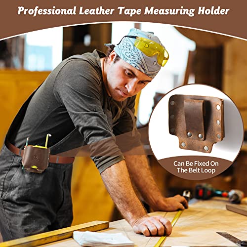 Ringsun Tape Measure Holder For Belt - Durable Tape Measure Belt Clip, Handmade Belt Pouches For Tape Measure For Craftsmen, Handymen, Electricians,Rs126-8,Brown #TOP6