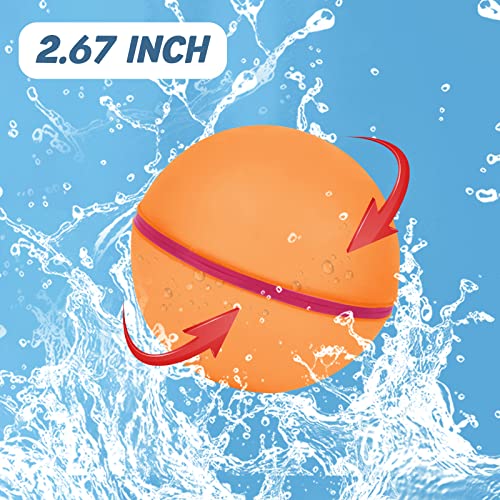 Reusable Water Balloons, Hamsoo Refillable Water Balls Pool Toys, Magnetic Silicone Self-Sealing Quick Fill Splash Balls For Kids, Adults Outdoor Activities - 12 Pcs #TOP4